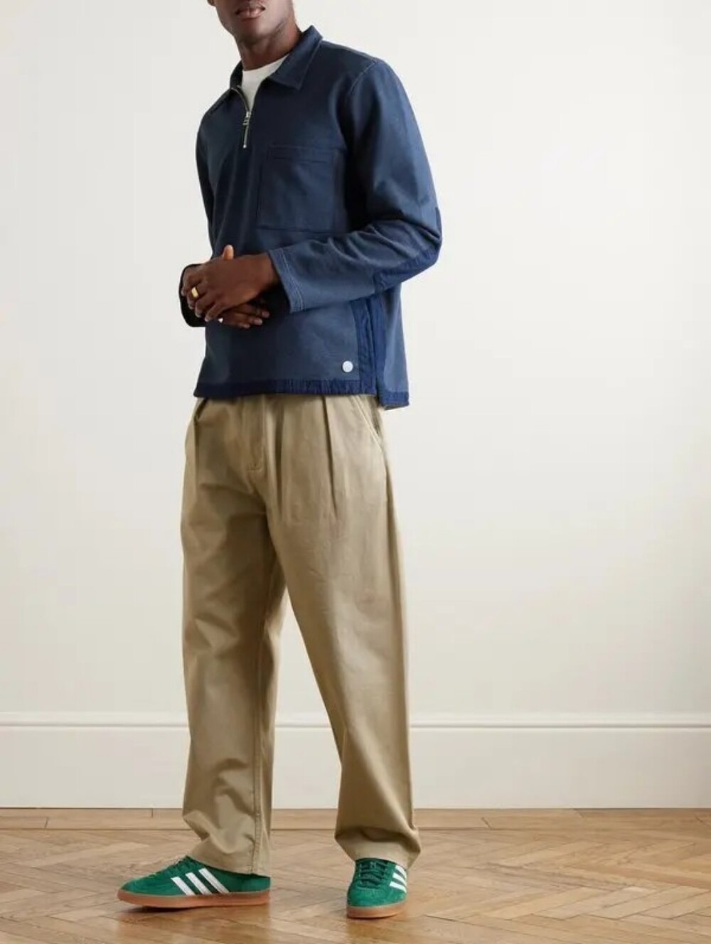 $150 FOLK Geldof Men’s XL 1/4 Zip Navy Sweater Pullover Knit Fleece New Tags